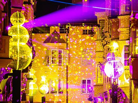 Die Lauben beim Water Light Festival in Brixen