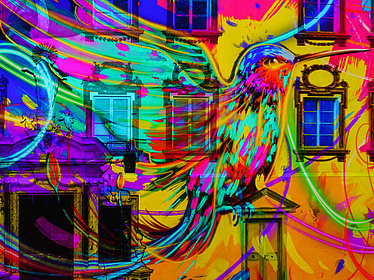 Light & Music Show in Brixen, Südtirol