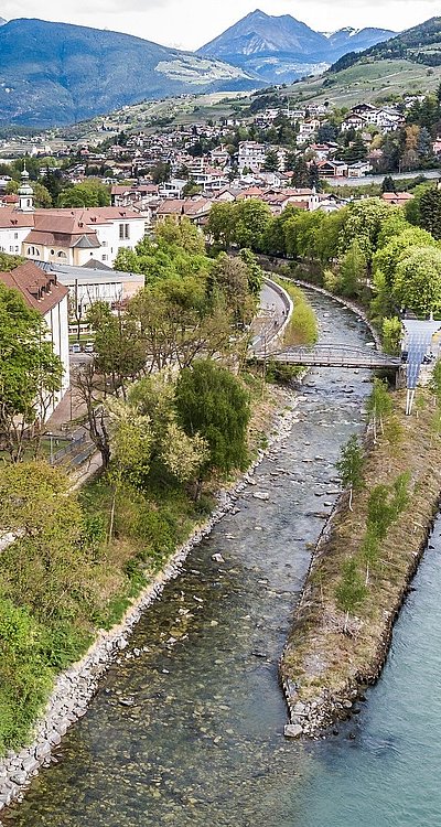Brixen: Sehenswert ist der Zusammenfluss von Eisack und Rienz